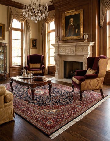 4' 8 x 7' 3 Kashan Rug