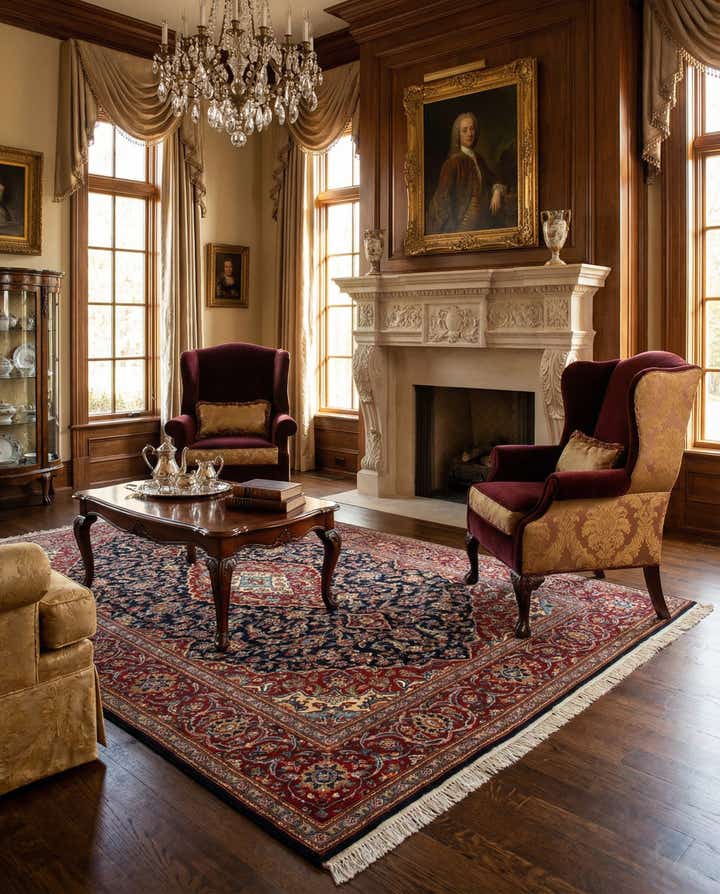 4' 8 x 7' 3 Kashan Rug