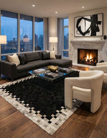 5' 2 x 7' 11 Cowhide - Patchwork Rug