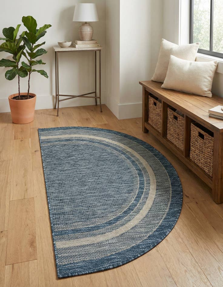 Detail image of 2' 7 x 4'  Washable Border Indoor / Outdoor Hearth Rug