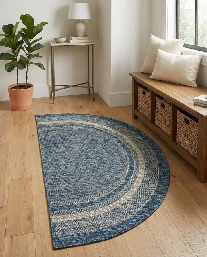 2' 7 x 4' Easy-Clean Border Indoor / Outdoor Hearth Rug