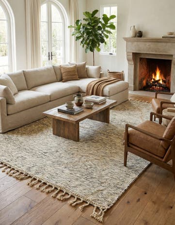 9' 5 x 12' 7 Hand Knotted Moroccan Wool Rug