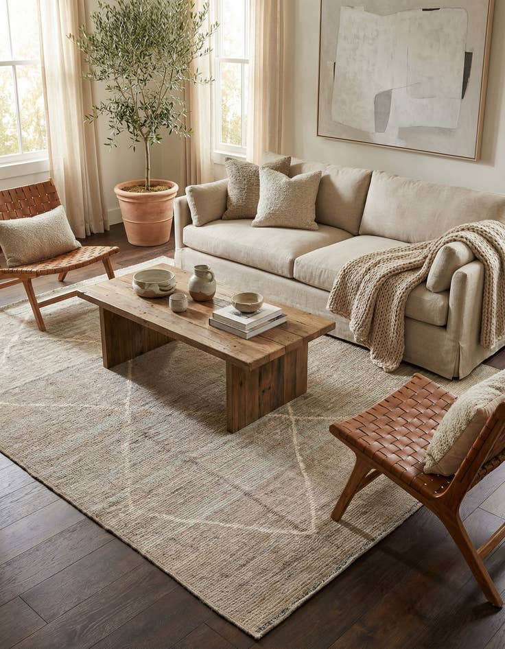 Detail image of 8' x 10' 1  Hand Knotted Moroccan Wool Rug