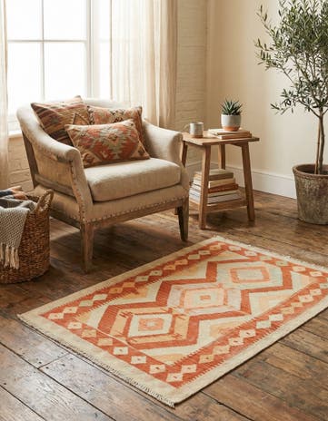 2' 8 x 4' 3 Hand Woven Kilim Waziri Wool Rug
