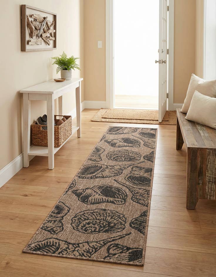 Detail image of 2' x 8'  Washable Coastal Indoor / Outdoor Runner Rug