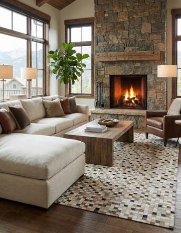 8' 2 x 10' Cowhide - Patchwork Rug