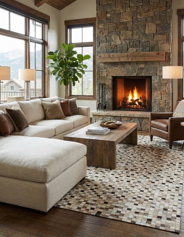 8' 2 x 10' Cowhide - Patchwork Rug