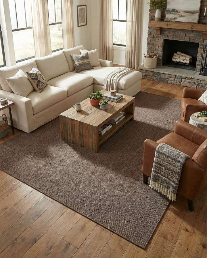 7' 10 x 11' Easy-Clean Solid Indoor / Outdoor Rug