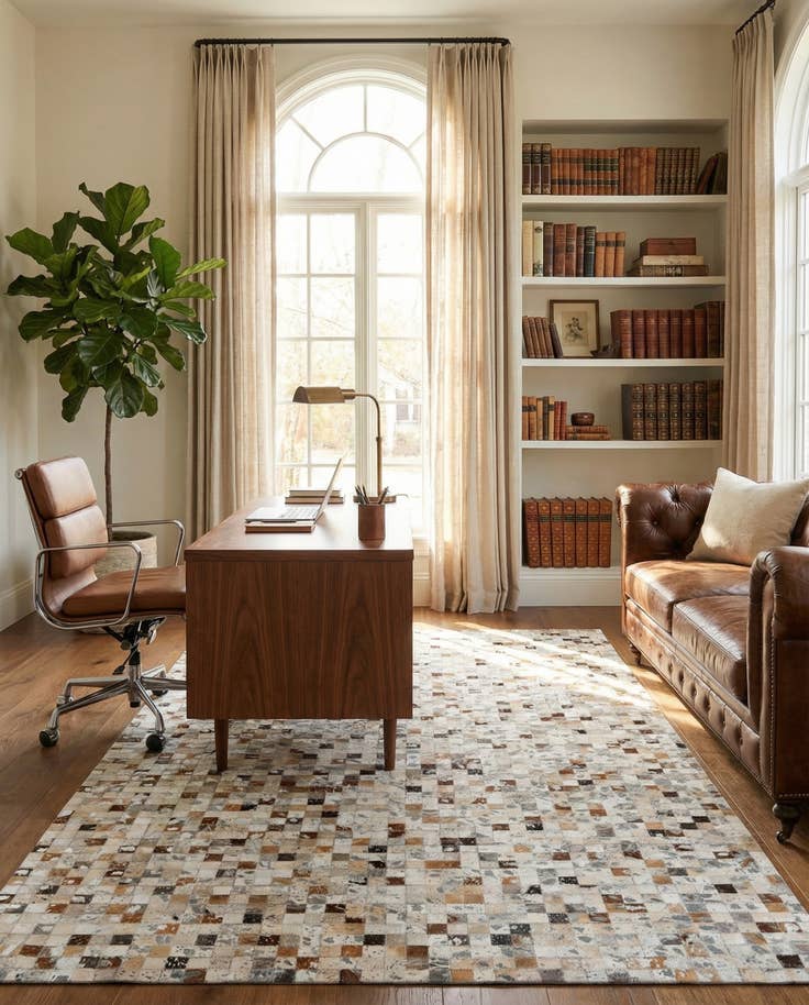 Detail image of 5' 1 x 8' Cowhide Stocks Rug