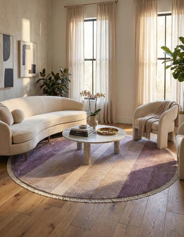 6' 8 x 6' 8 Hand Knotted Darya Wool Round Rug