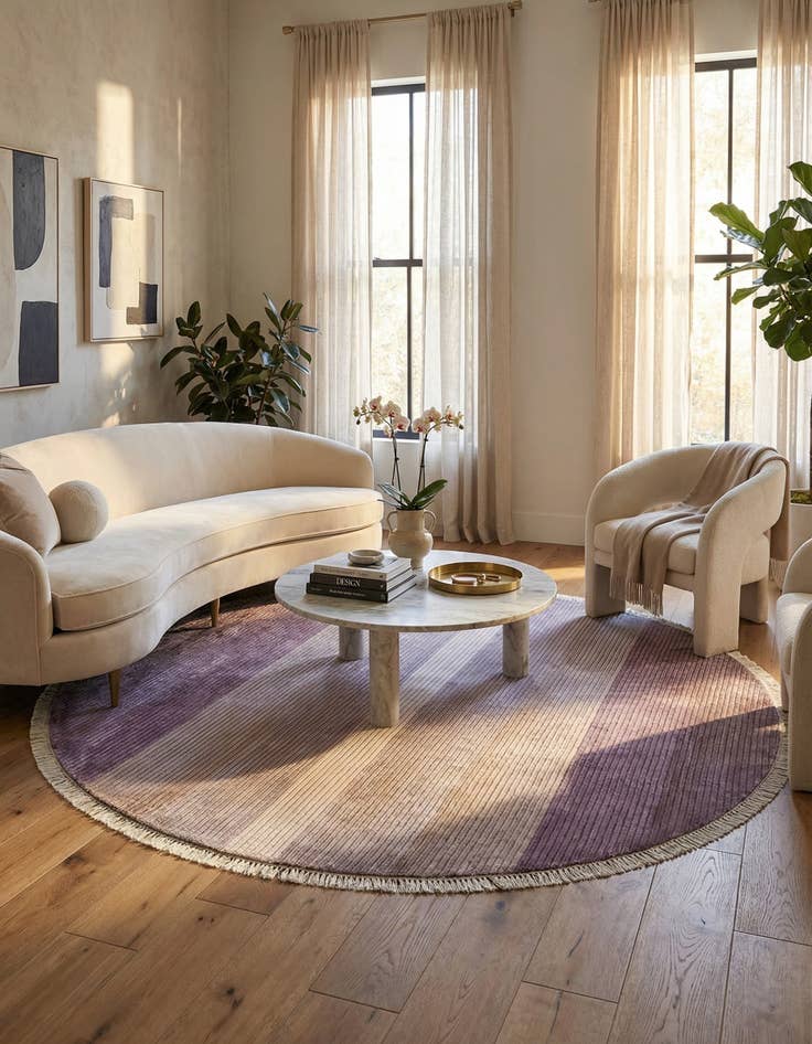 Detail image of  6' 8 x 6' 8  Hand Knotted Darya Wool Round Rug