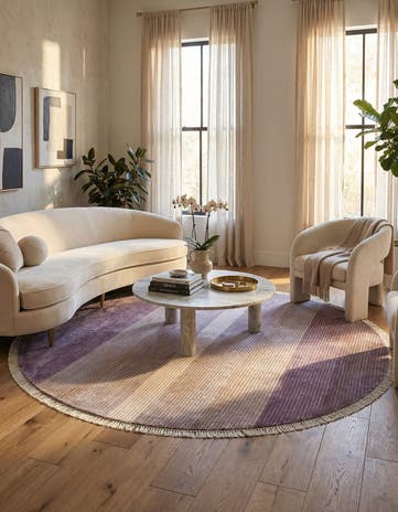 6' 8 x 6' 8 Hand Knotted Darya Wool Round Rug