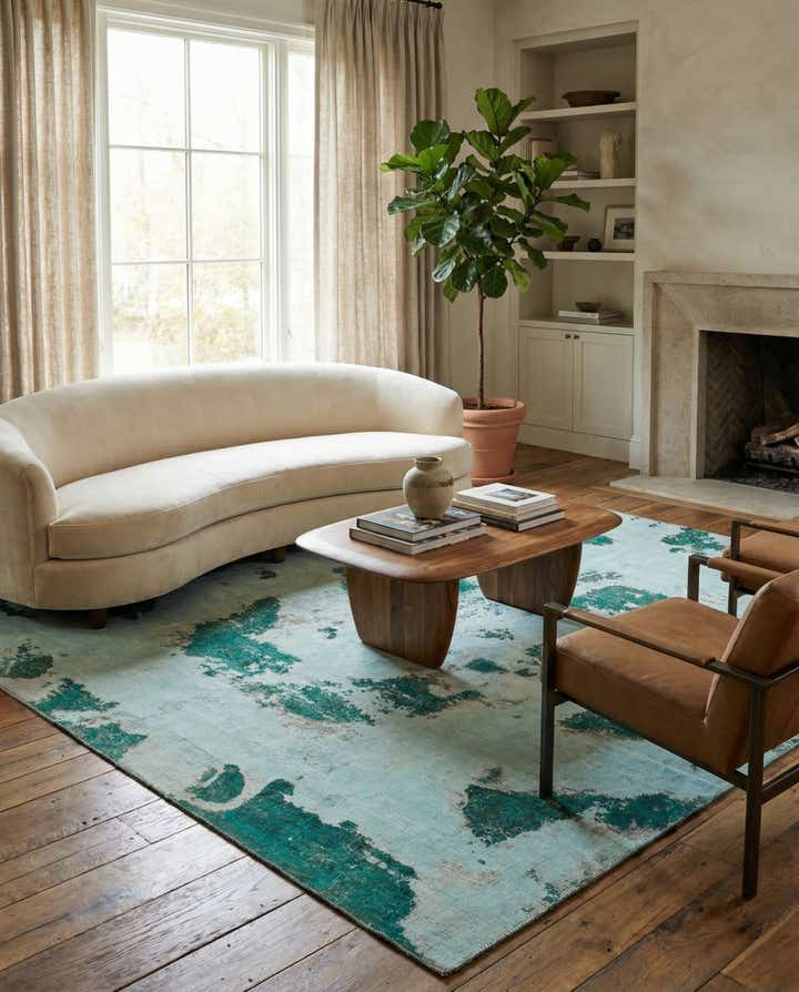 7' x 8' 4 Hand Knotted Ultra Vintage Persian Wool Rug
