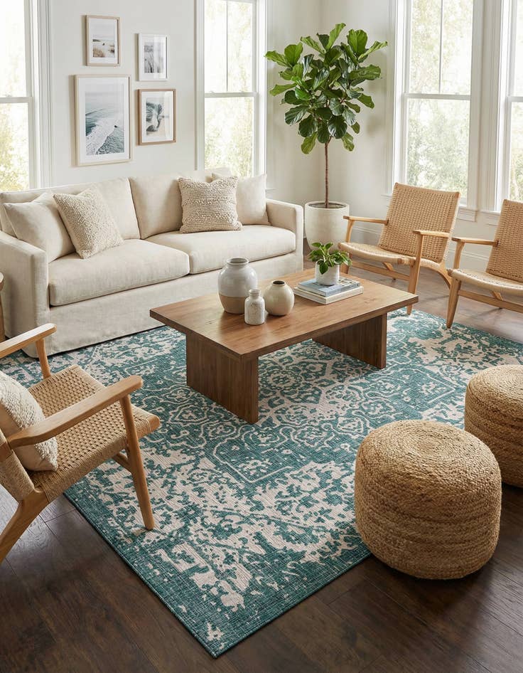 Detail image of 10' 8 x 10' 8 Easy-Clean Jill Zarin Dubai Indoor / Outdoor Square Rug