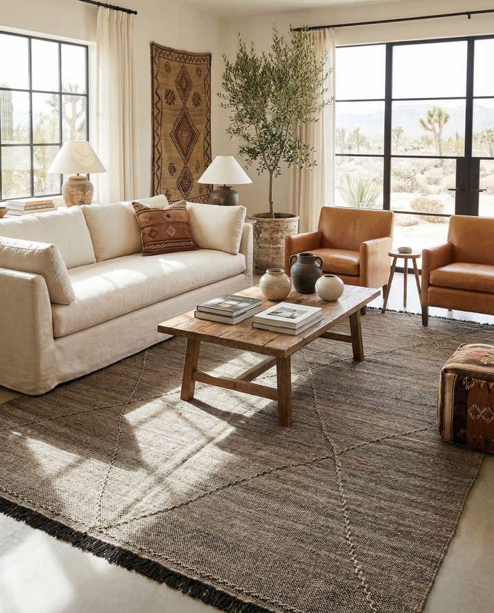 7' 1 x 9' 9 Hand Knotted Moroccan Wool Rug