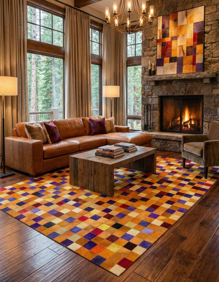 Detail image of  8' x 9' 10 Cowhide - Patchwork Rug