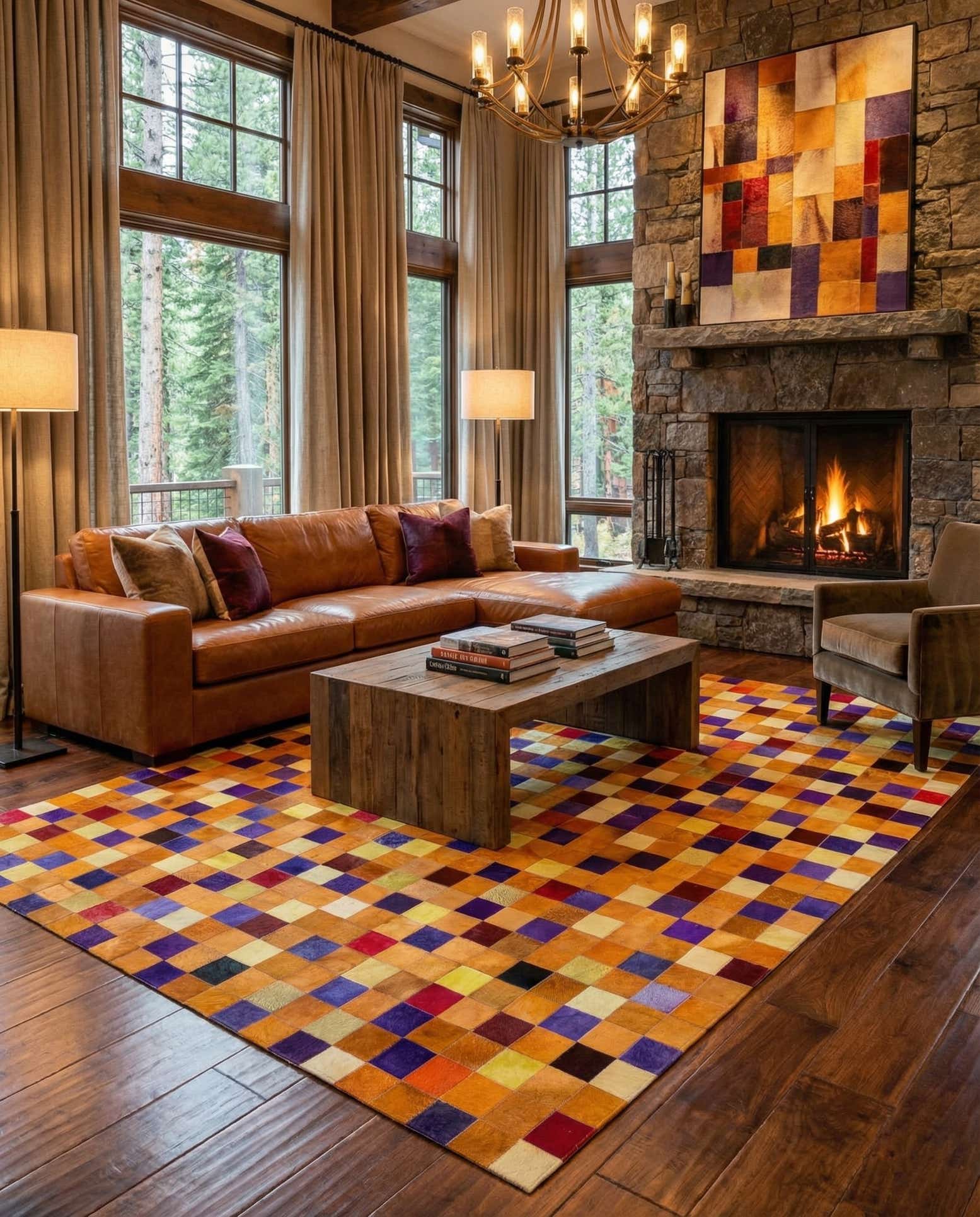 8' x 9' 10 Cowhide - Patchwork Rug