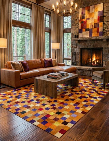 8' x 9' 10 Cowhide - Patchwork Rug