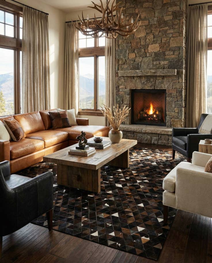 Detail image of 8' x 9' 9 Cowhide - Patchwork Rug