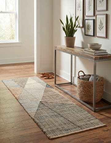 2' x 6' 1 Hand Woven Kilim Jute Runner Rug
