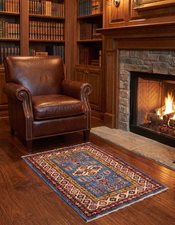2' x 3' 3 Hand Knotted Kazak Rug