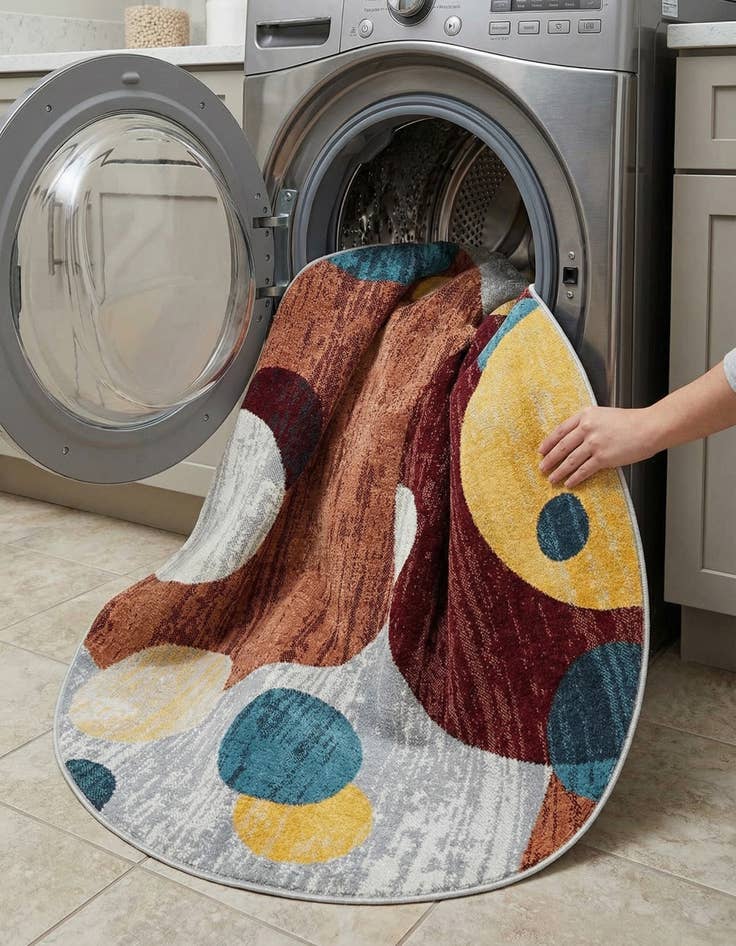 Detail image of  5' 3 x 5' 3 Kamala Washable Round Rug