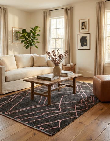 5' 8 x 9' Hand Knotted Moroccan Wool Rug