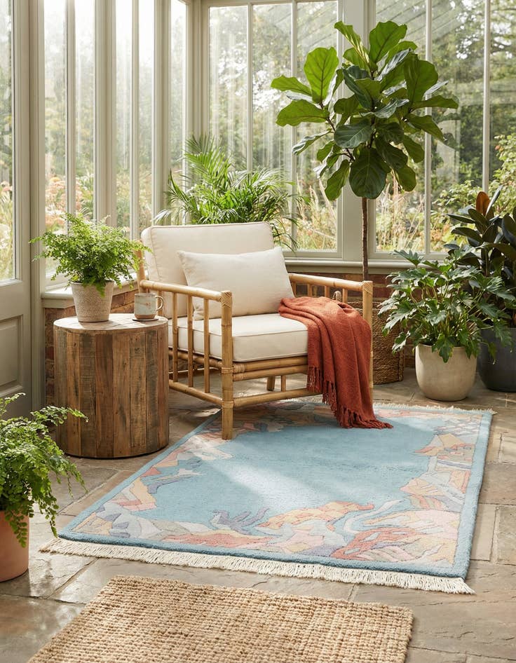 Detail image of  3' 1 x 4' 9  Hand Knotted Tibet Wool Rug