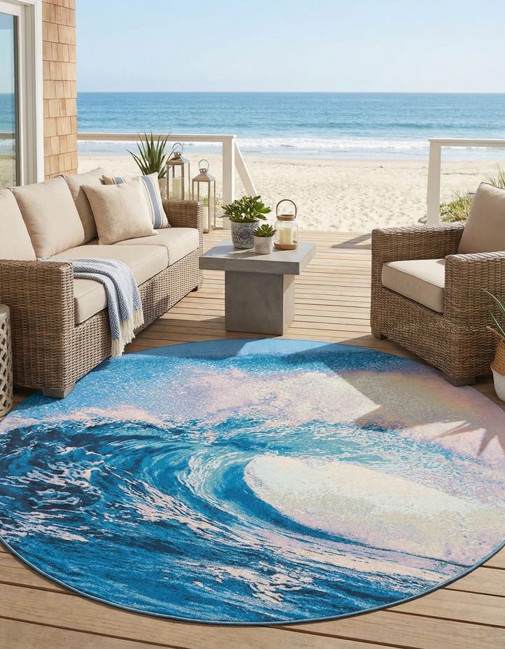 7' 10 x 7' 10 Easy-Clean Modern Indoor / Outdoor...