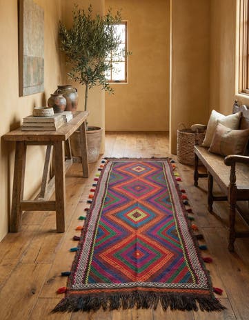 2' 5 x 9' 1 Hand Knotted Kilim Fars Persian Wool Runner Rug