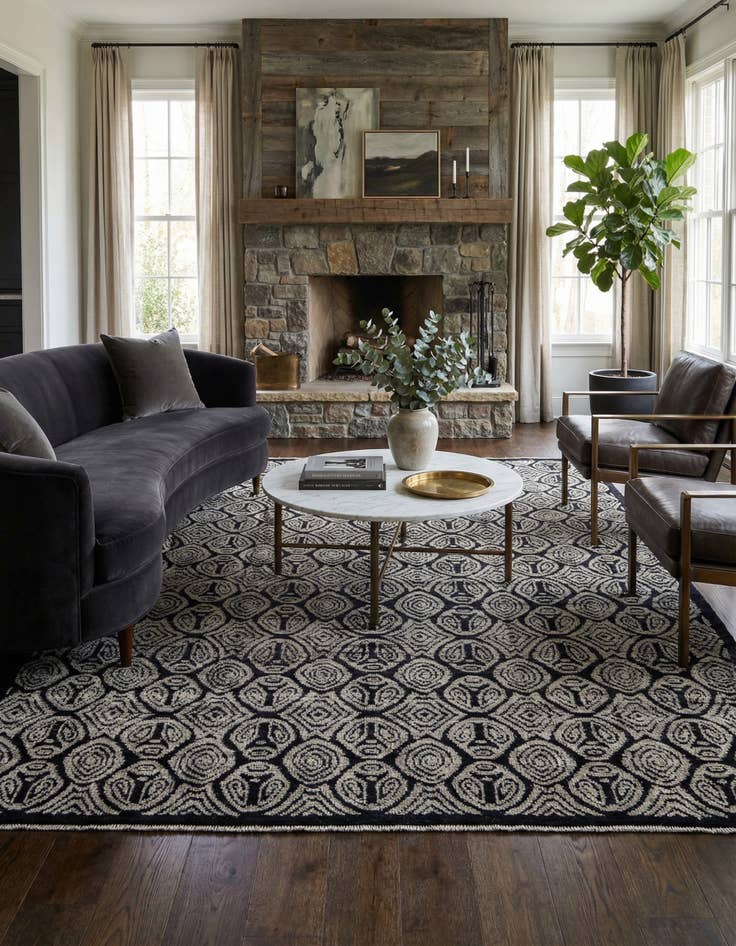 Detail image of 9' x 12' 8  Hand Knotted Darya Wool Rug