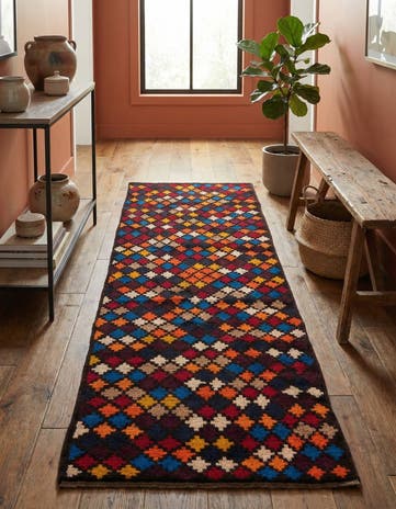 2' 10 x 9' 3 Hand Knotted Balouch Wool Runner Rug