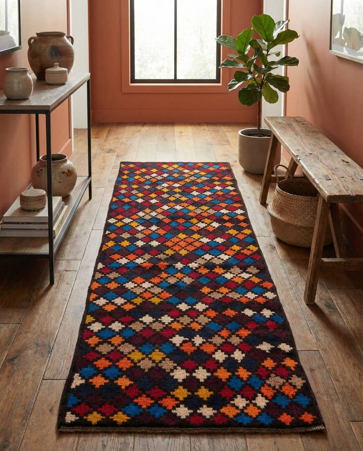 Detail image of 2' 10 x 9' 3 Hand Knotted Balouch Wool Runner Rug