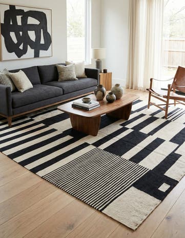 5' 9 x 7' 9 Hand Woven Kilim Modern Wool Rug