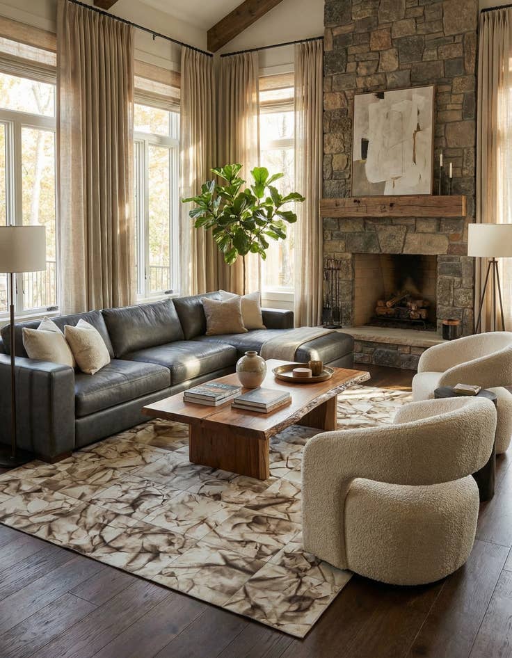 Detail image of  5' x 7' 10 Cowhide - Patchwork Rug