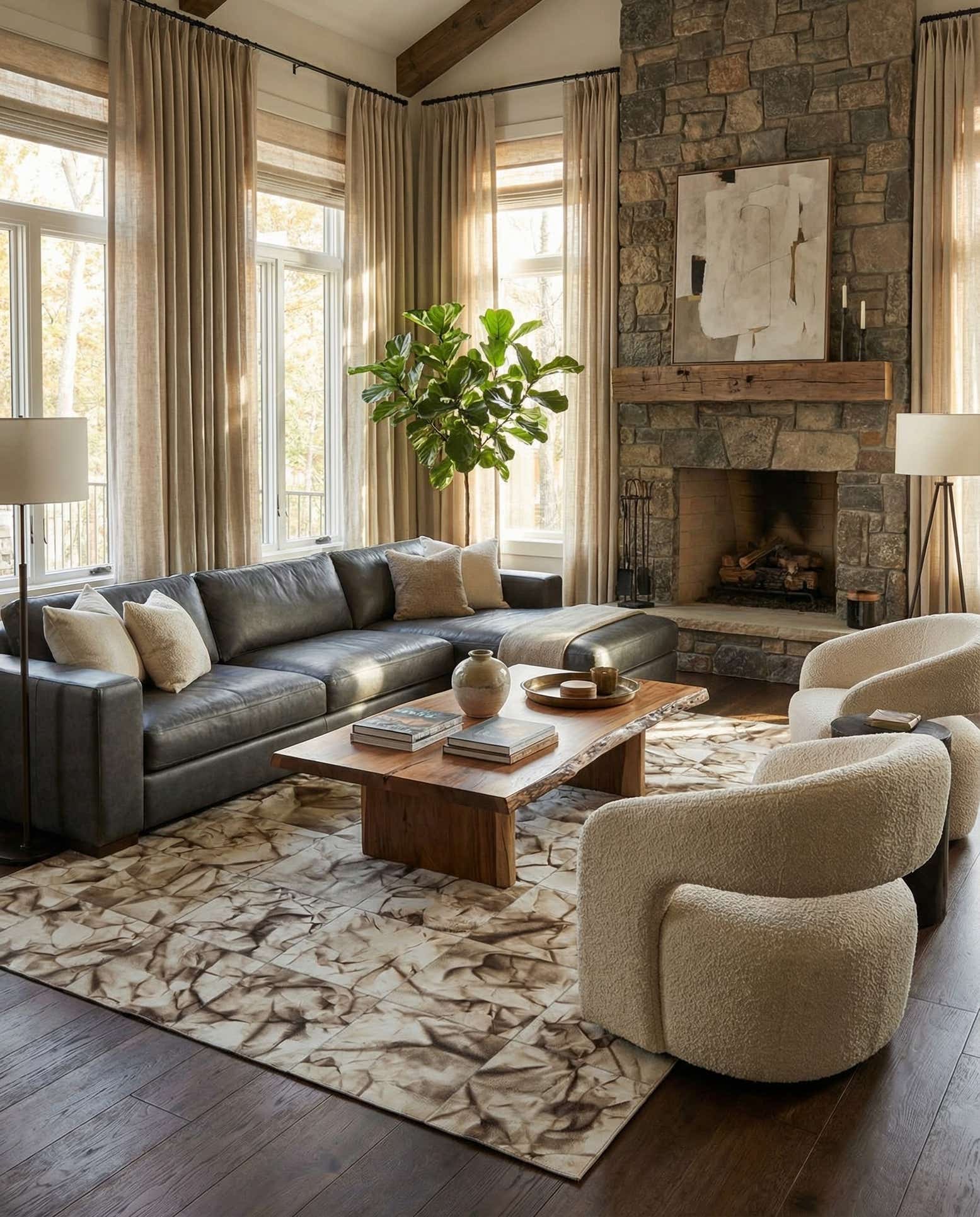5' x 7' 10 Cowhide - Patchwork Rug