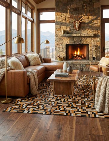 5' x 7' 11 Cowhide - Patchwork Rug