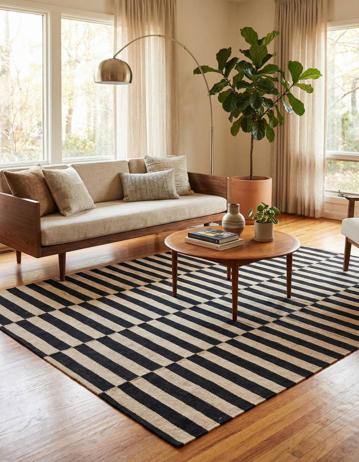 Detail image of 5' x 6' 2  Hand Woven Kilim Modern Wool Rug