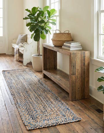 2' 2 x 8' Handmade Braided Chindi Runner Rug