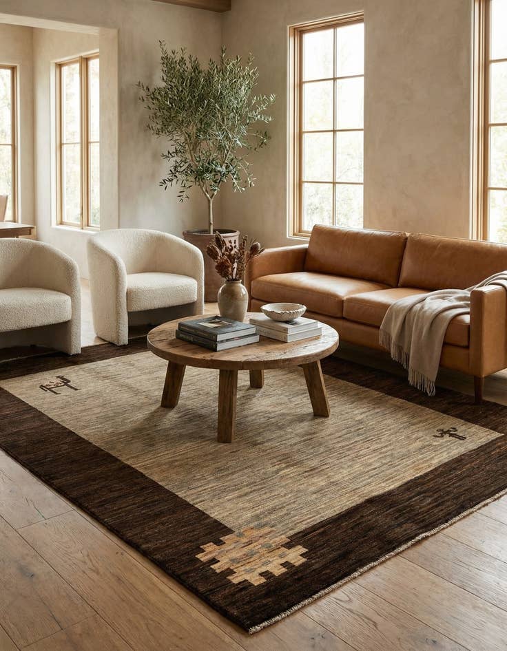 Detail image of 5' 6 x 7' 11  Hand Knotted Modern Ziegler Rug