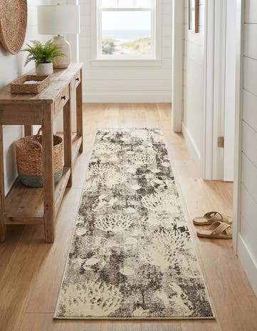 Light Gray Washable Capri Runner Rug