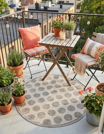 3' x 3' Easy-Clean Sabrina Soto Indoor / Outdoor Round Rug