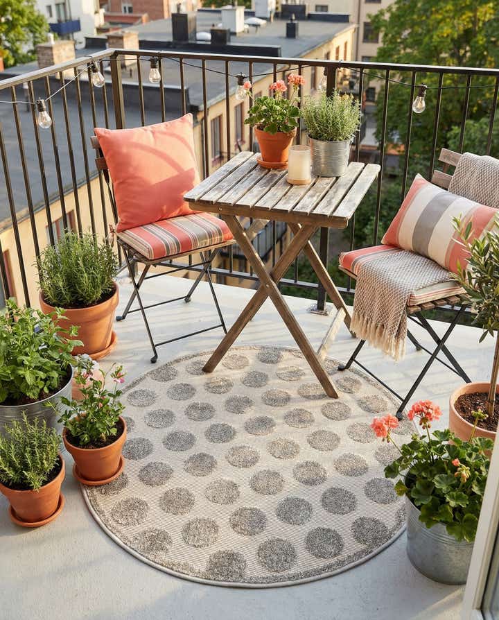 3' x 3' Easy-Clean Sabrina Soto Indoor / Outdoor Round Rug