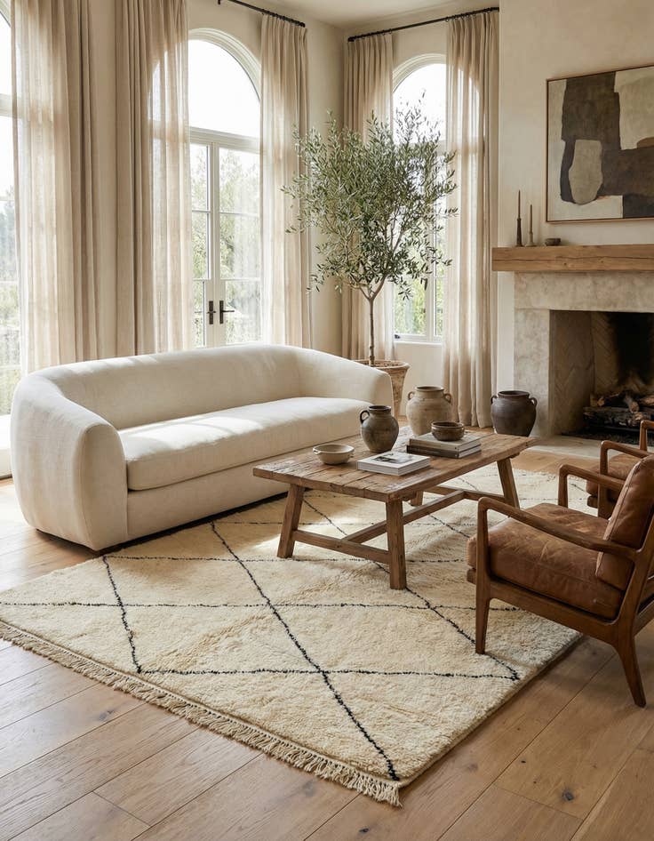 Detail image of 6' 5 x 10' 10  Hand Knotted Moroccan Wool Rug