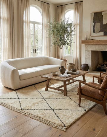 6' 5 x 10' 10 Hand Knotted Moroccan Wool Rug