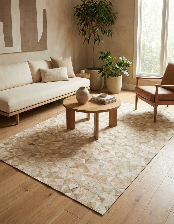 Detail image of 4' 8 x 6' 7 Cowhide Stocks Rug