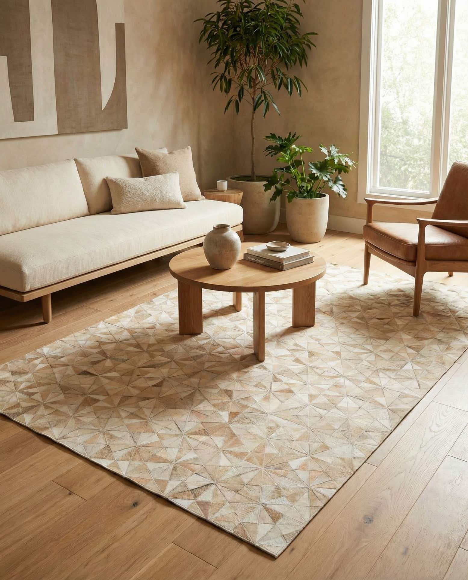 4' 8 x 6' 7 Cowhide Stocks Rug