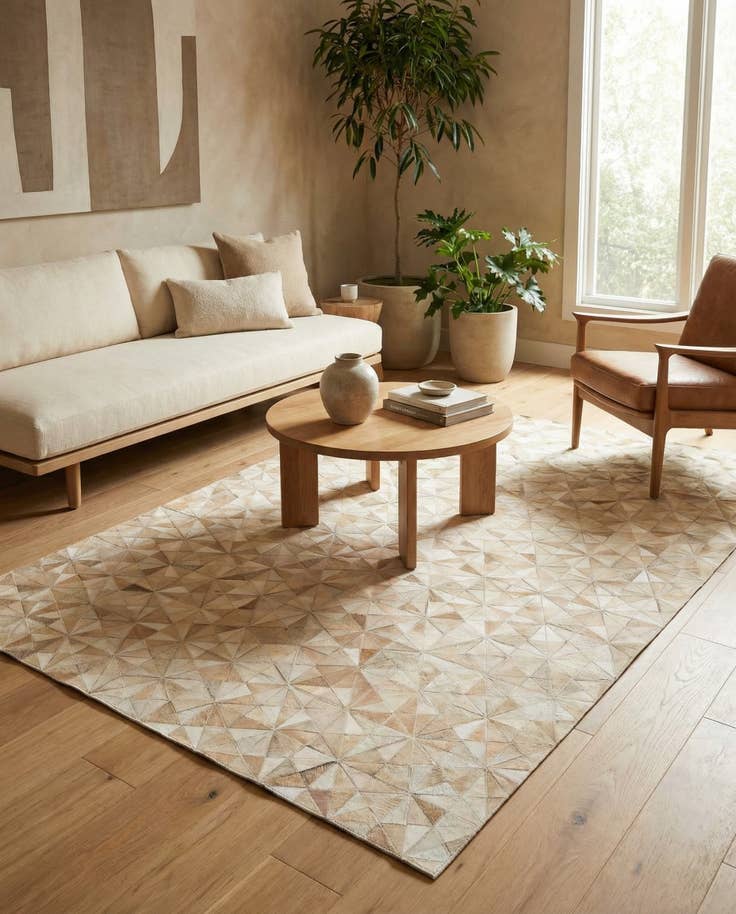 Detail image of 4' 8 x 6' 7 Cowhide Stocks Rug