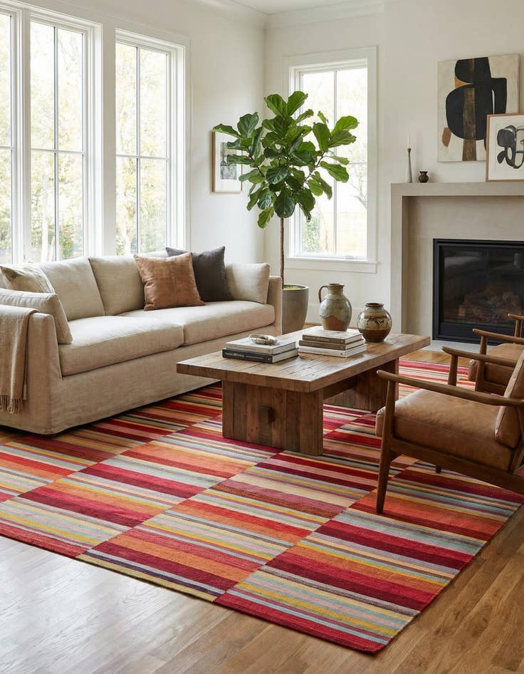 Detail image of 8' 7 x 11' 4  Hand Woven Kilim Modern Wool Rug