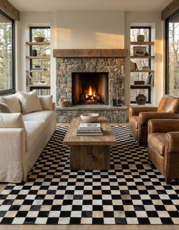 5' x 8' Cowhide Leather Rug